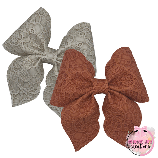 Butter Lace Scalloped Siren Bow (+Options) Choose Joy Creations