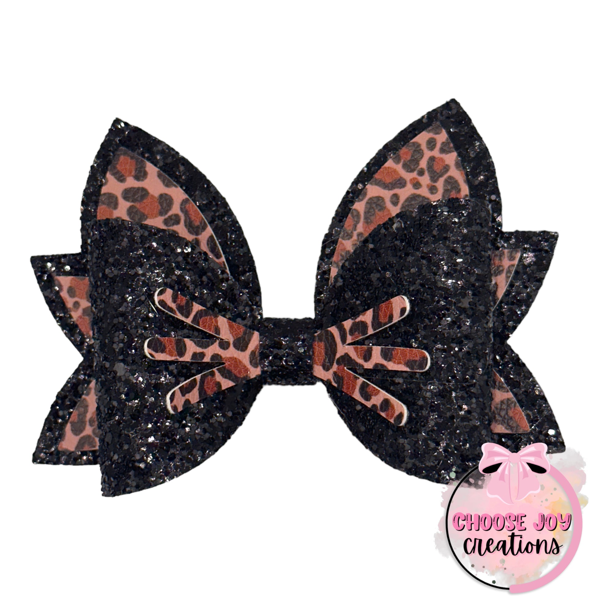 Leopard Cat Bow Choose Joy Creations