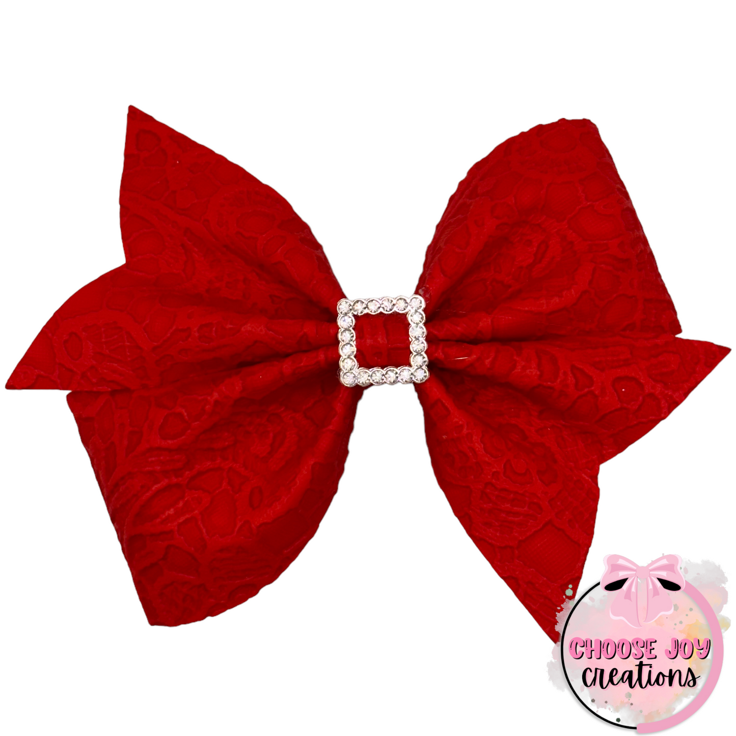 Butter Lace with Rhinestone Buckle Larkin Bows (+Options) Choose Joy Creations