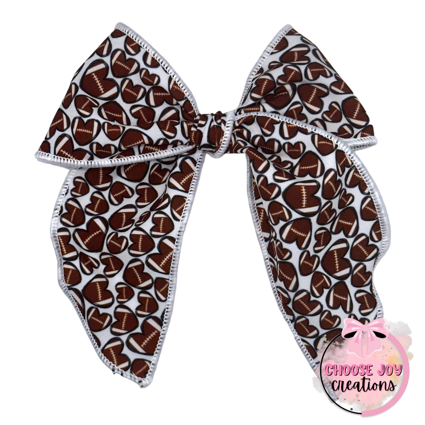 Hand-Tied: Sports Hearts Fable Bows (+Options) Choose Joy Creations