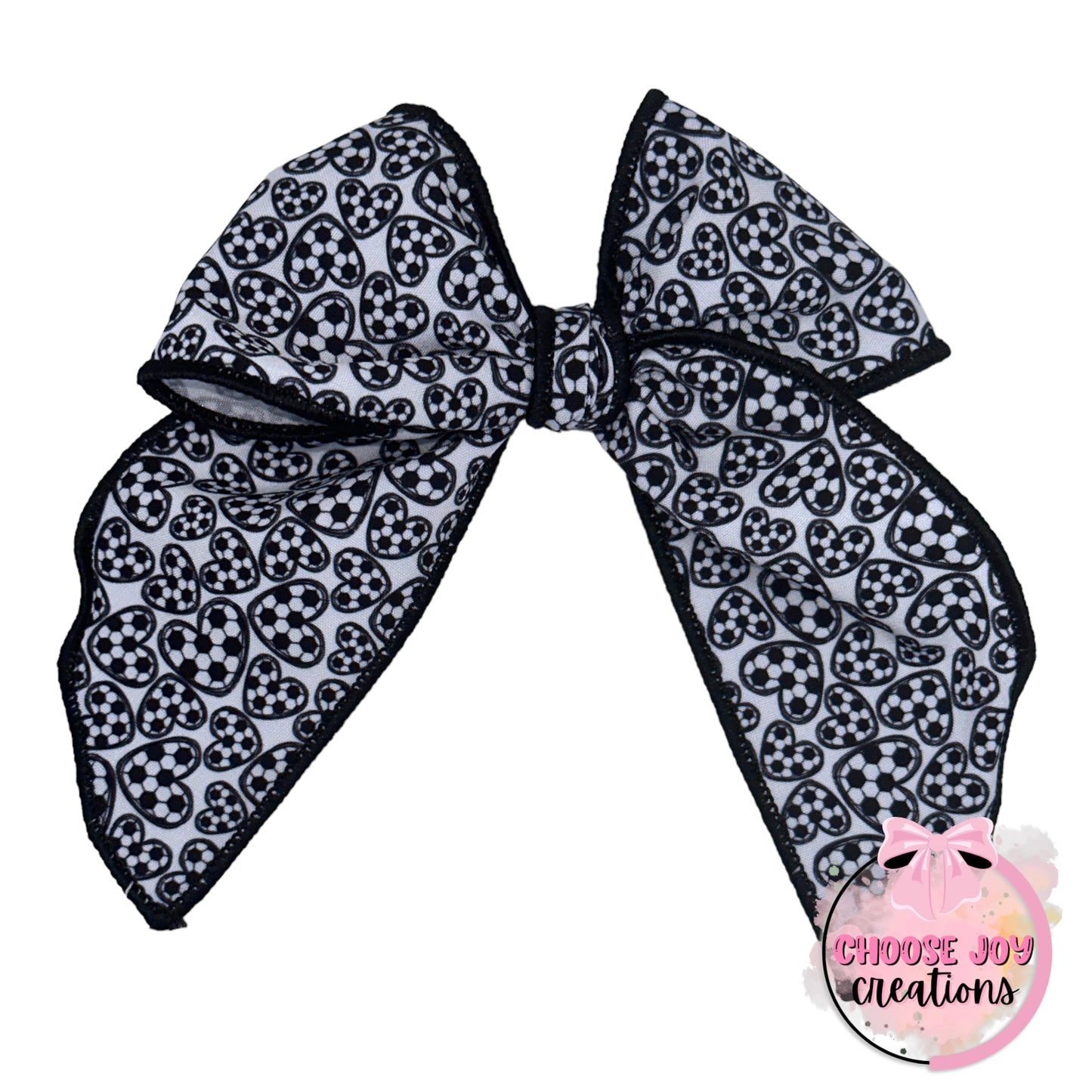 Hand-Tied: Sports Hearts Fable Bows 4.5" (+Options) Choose Joy Creations