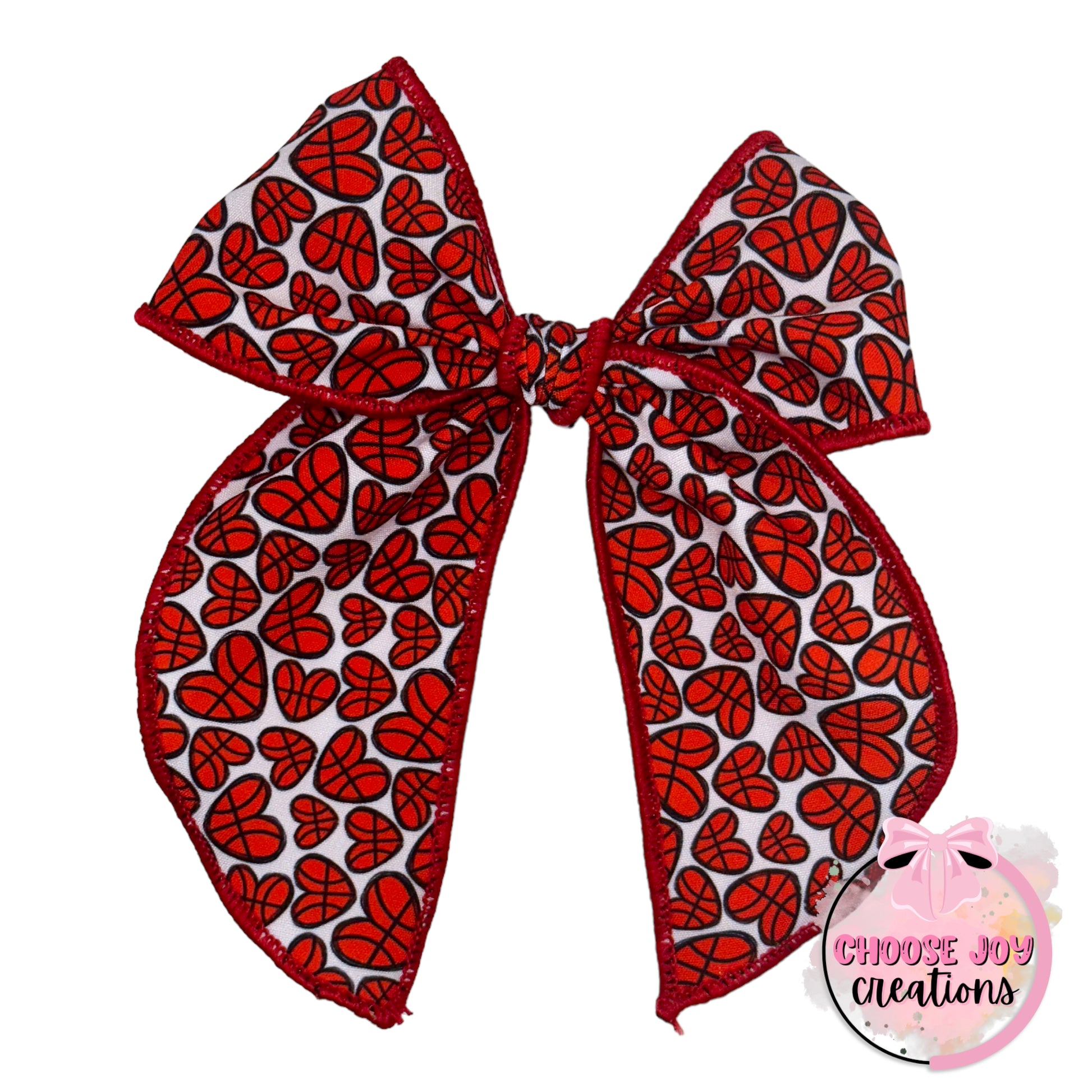 Hand-Tied: Sports Hearts Fable Bows 4.5" (+Options) Choose Joy Creations