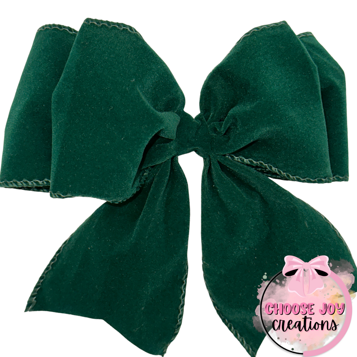 Christmas: Velveteen Red Ribbon Double Layer Bow 6.0" Choose Joy Creations