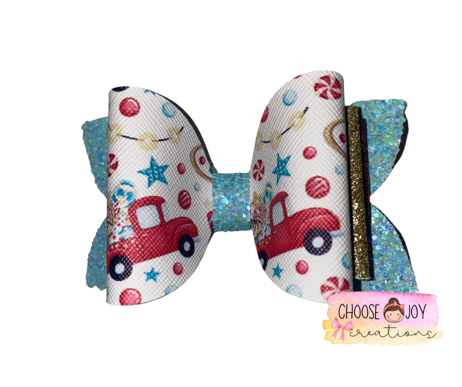 Christmas: Christmas Truck Classic Bow 3.5" Choose Joy Creations