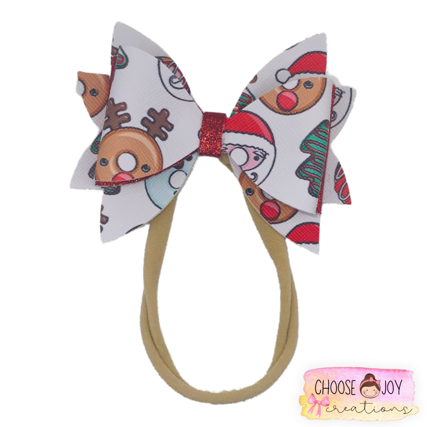 Christmas: Jasmine Bows 3.5" on Nylon (+Options) Choose Joy Creations