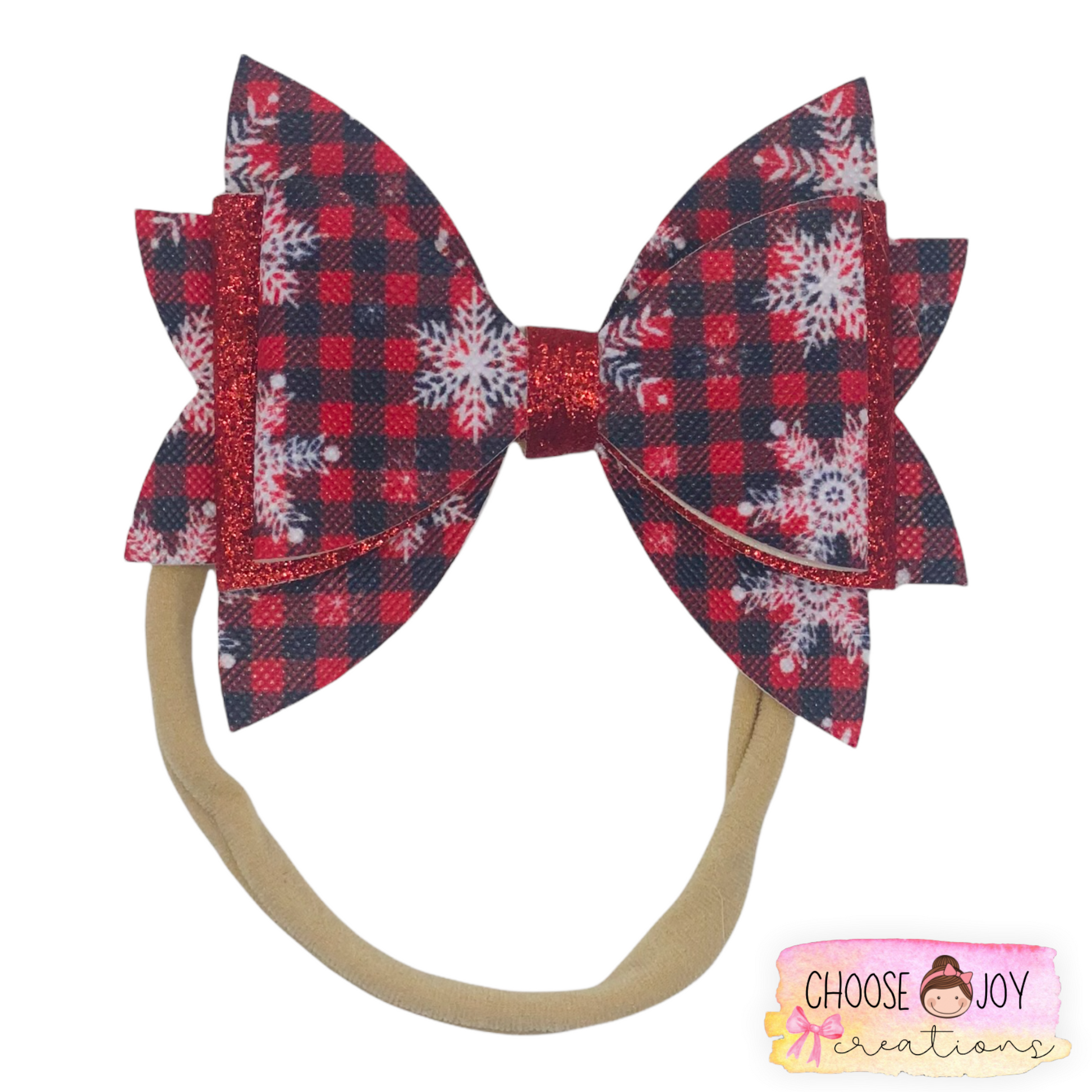 Christmas: Jasmine Bows 3.5" on Nylon (+Options) Choose Joy Creations