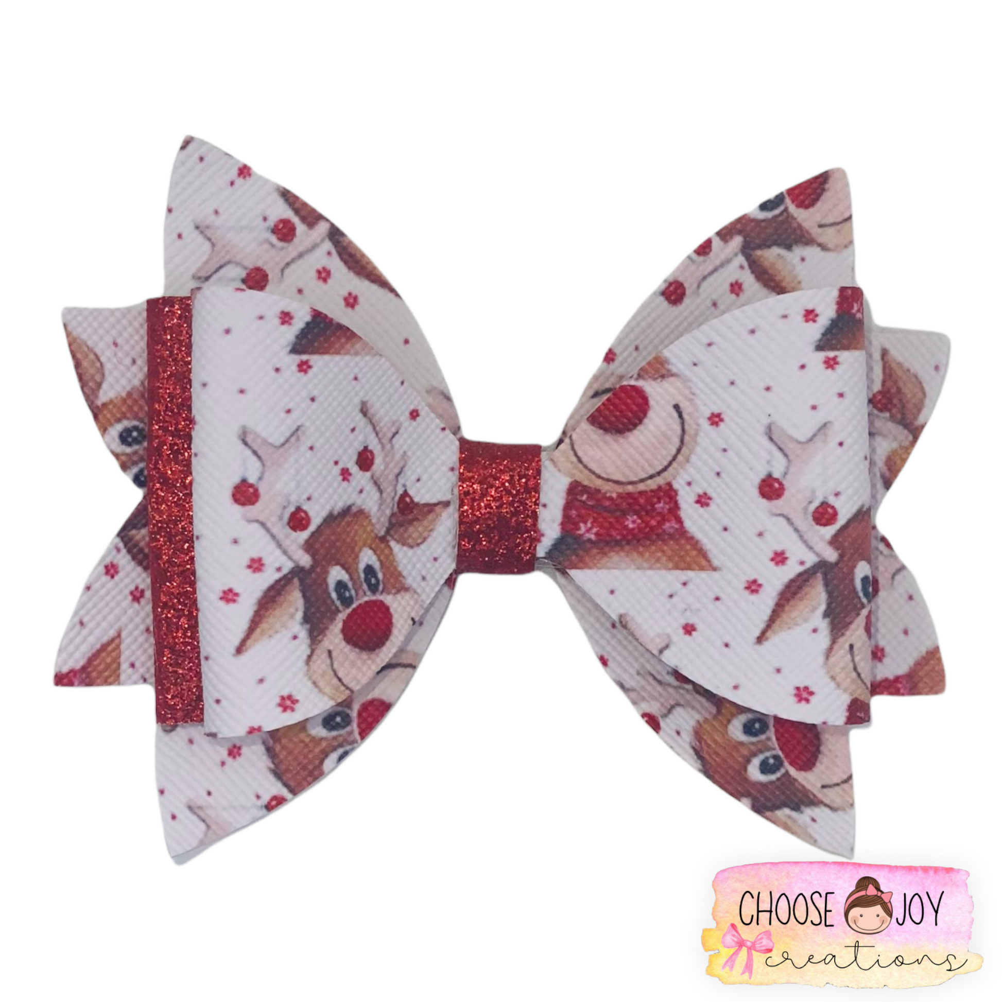 Christmas: Jasmine Bows 3.5" on Nylon (+Options) Choose Joy Creations