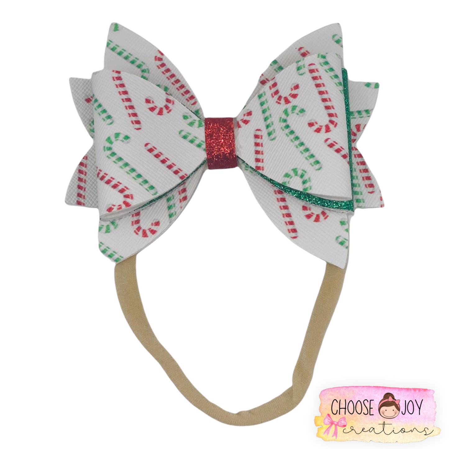 Christmas: Jasmine Bows 3.5" on Nylon (+Options) Choose Joy Creations