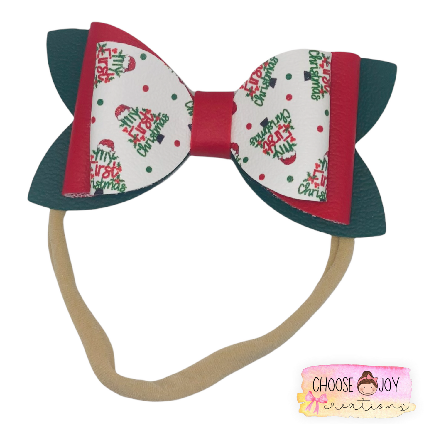 Christmas: My First Christmas Classic Bow 3.5" Choose Joy Creations