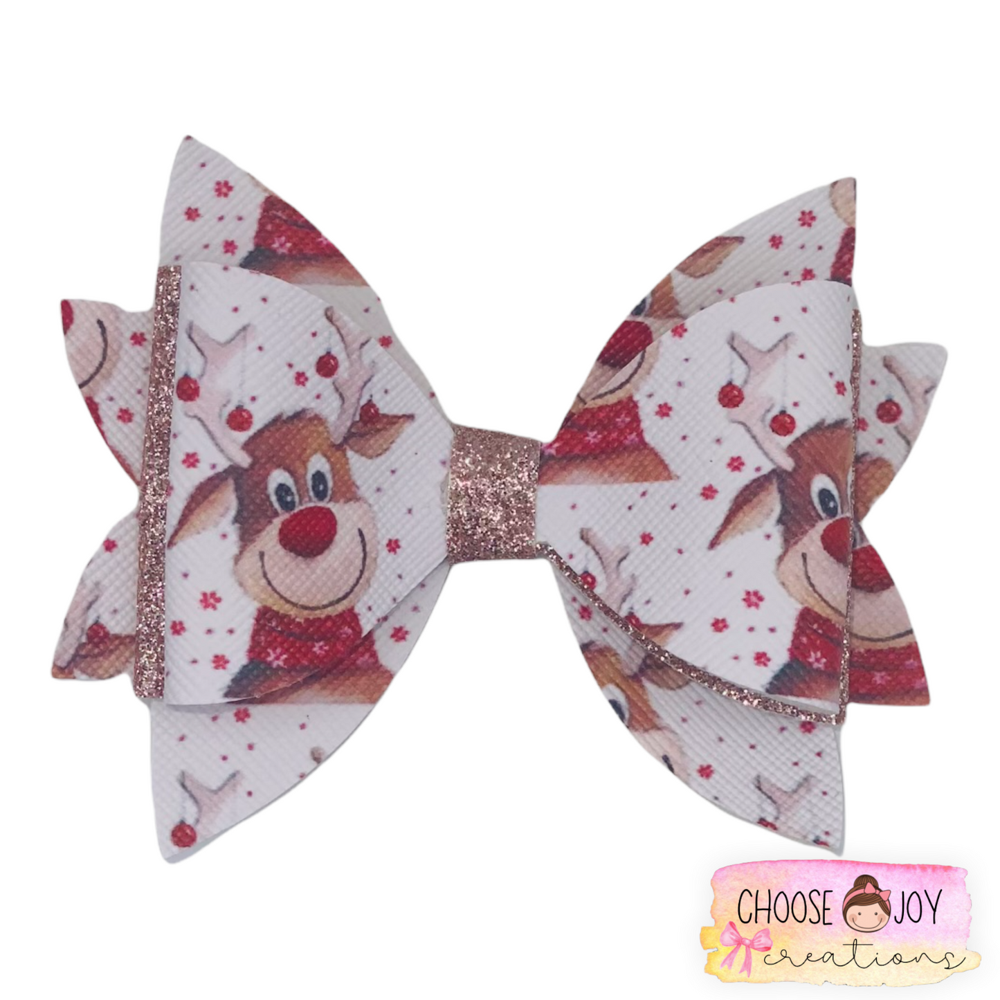 Christmas: Jasmine Bows 3.5" on Nylon (+Options) Choose Joy Creations