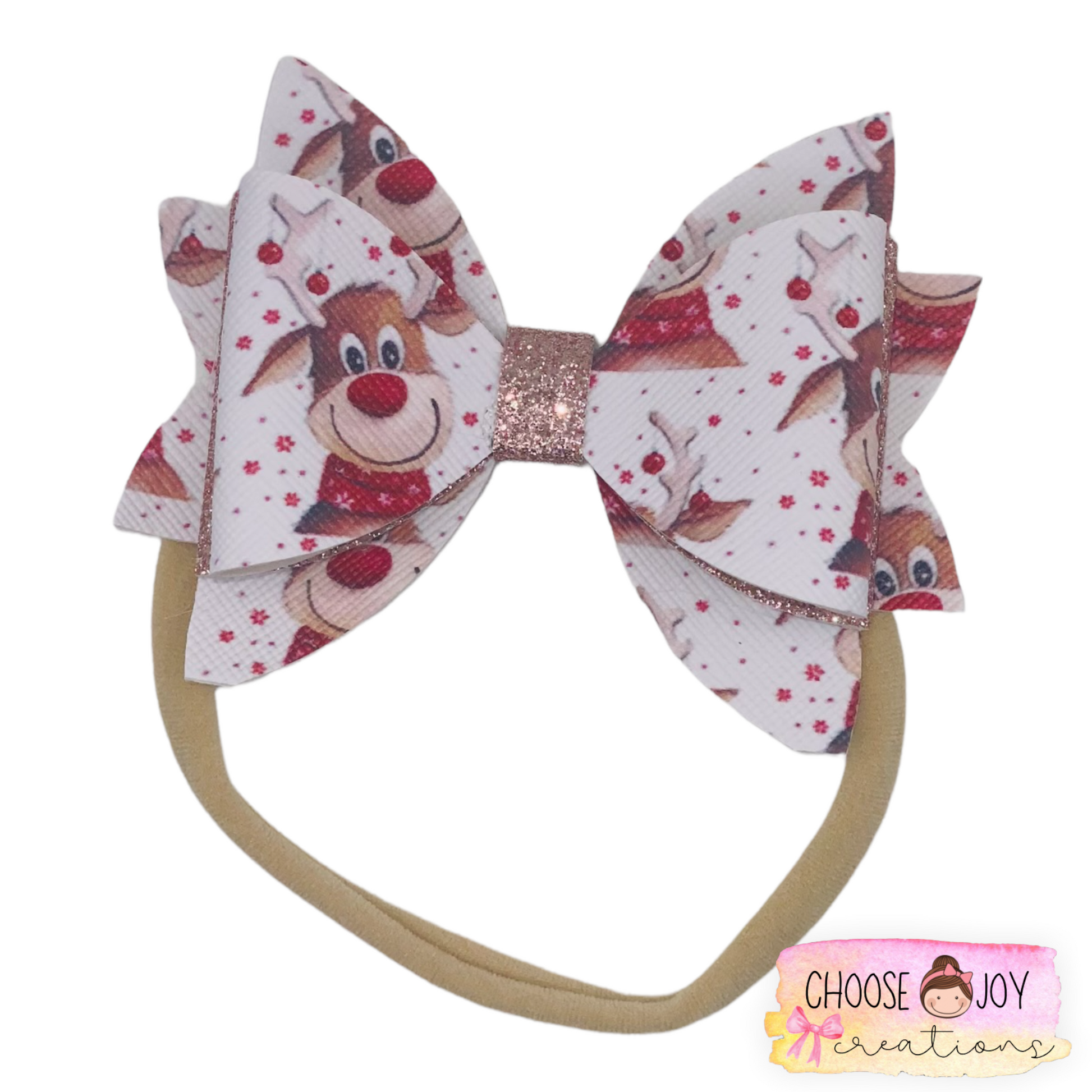 Christmas: Jasmine Bows 3.5" on Nylon (+Options) Choose Joy Creations