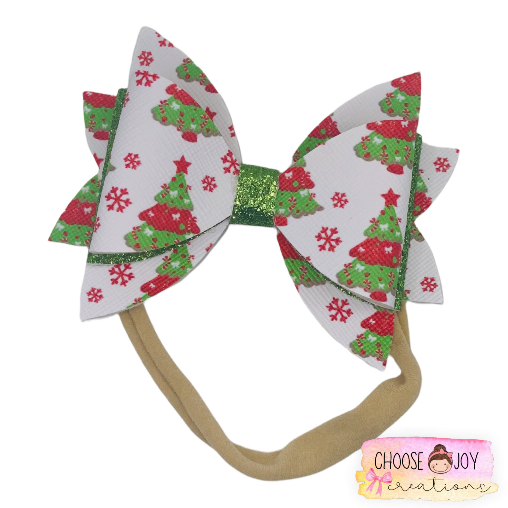 Christmas: Jasmine Bows 3.5" on Nylon (+Options) Choose Joy Creations