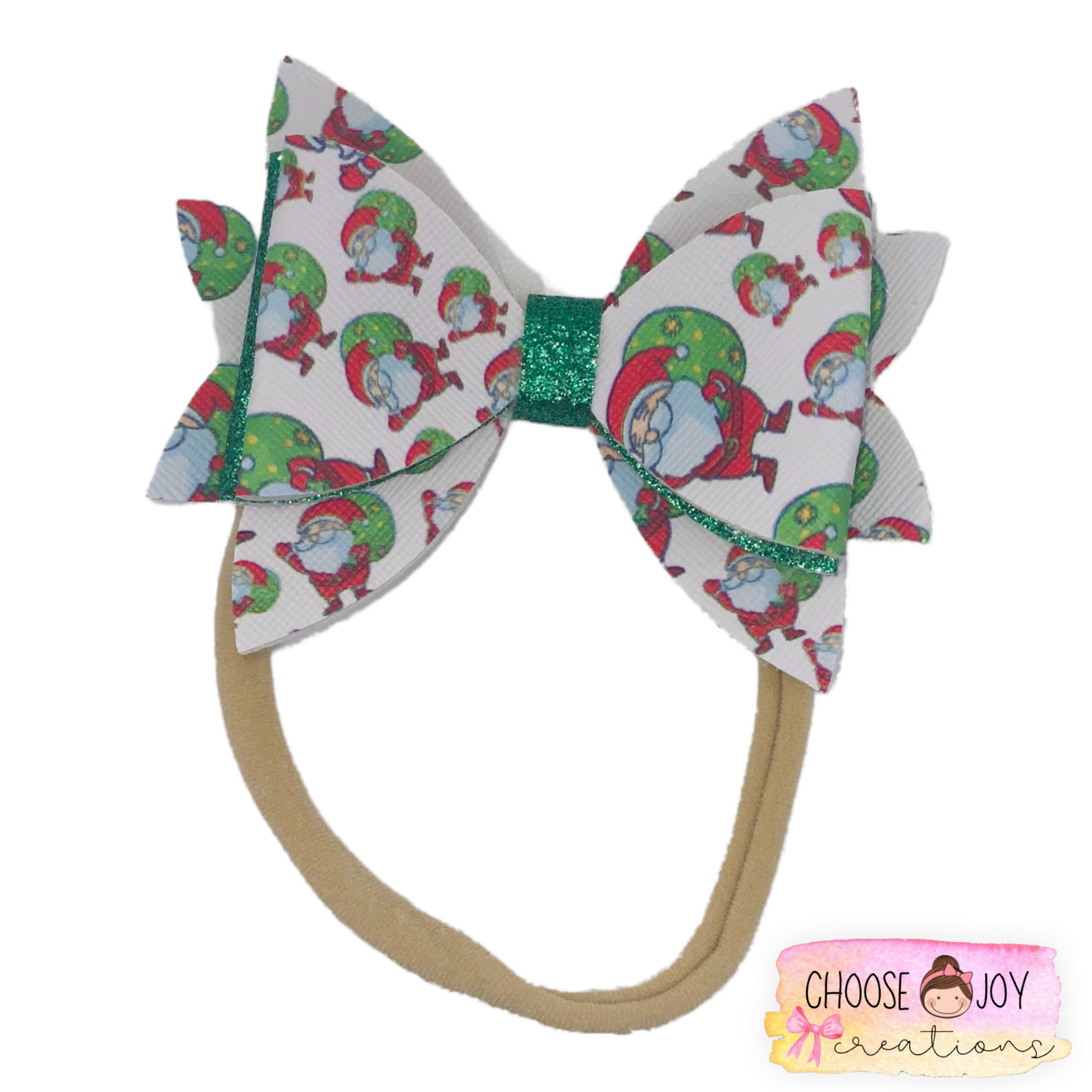 Christmas: Jasmine Bows 3.5" on Nylon (+Options) Choose Joy Creations