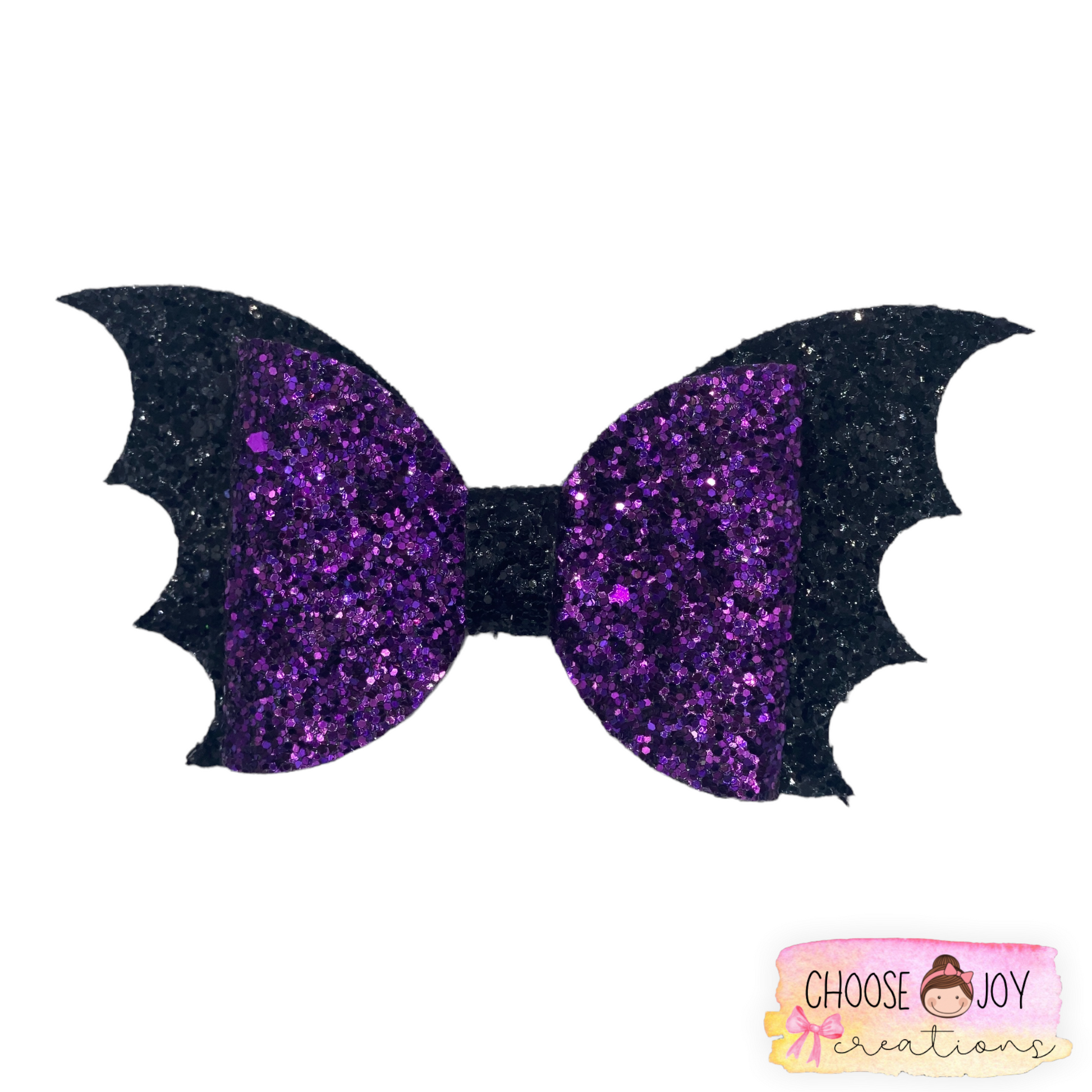 Halloween: Glitter Batwing Bows 3.5"-5" (+Options) Choose Joy Creations