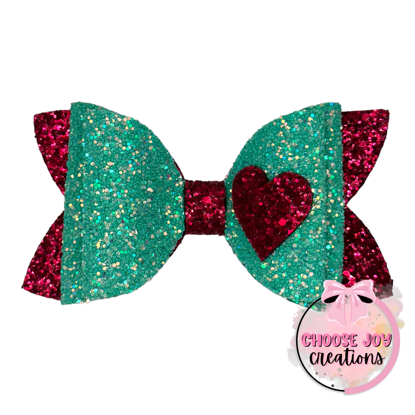 Christmas: Mean Heart Classic Bow 5.0" Choose Joy Creations