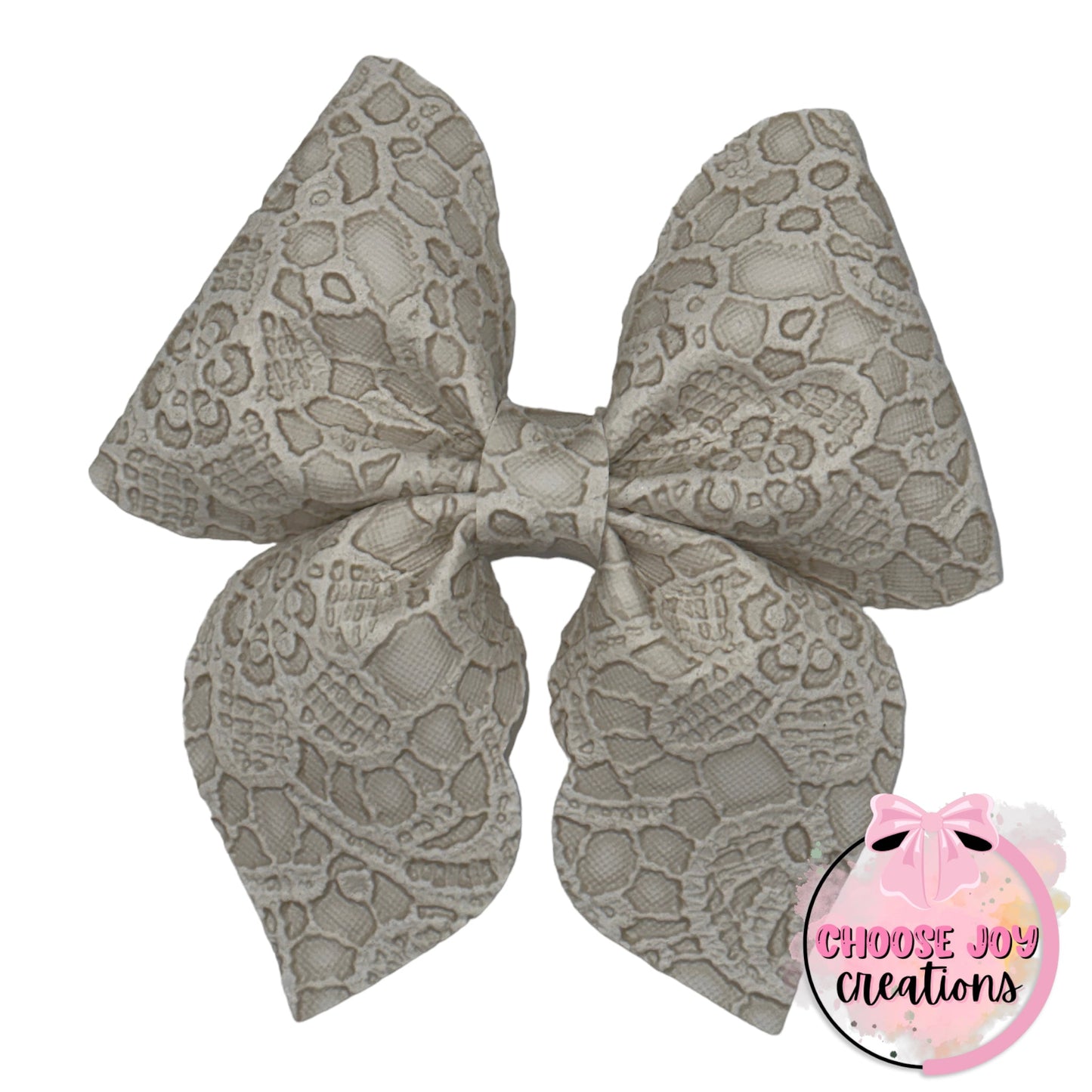 Butter Lace Cream Scalloped Siren Bow 4.0" Choose Joy Creations