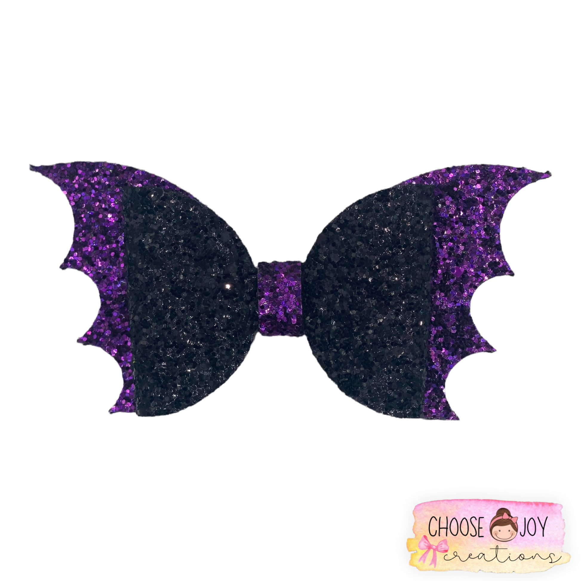 Halloween: Glitter Batwing Bows 3.5"-5" (+Options) Choose Joy Creations