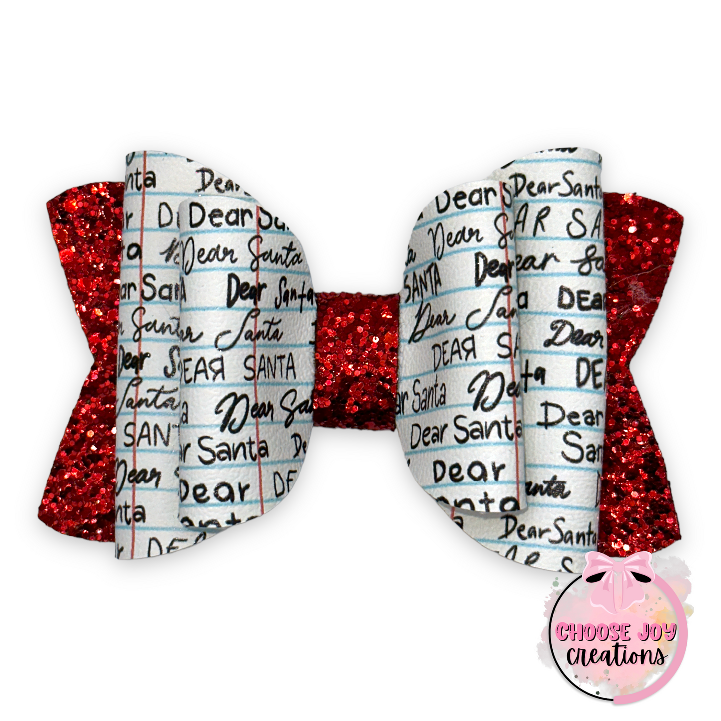 Christmas: Dear Santa Chloe Classic Bow 4.5" Choose Joy Creations