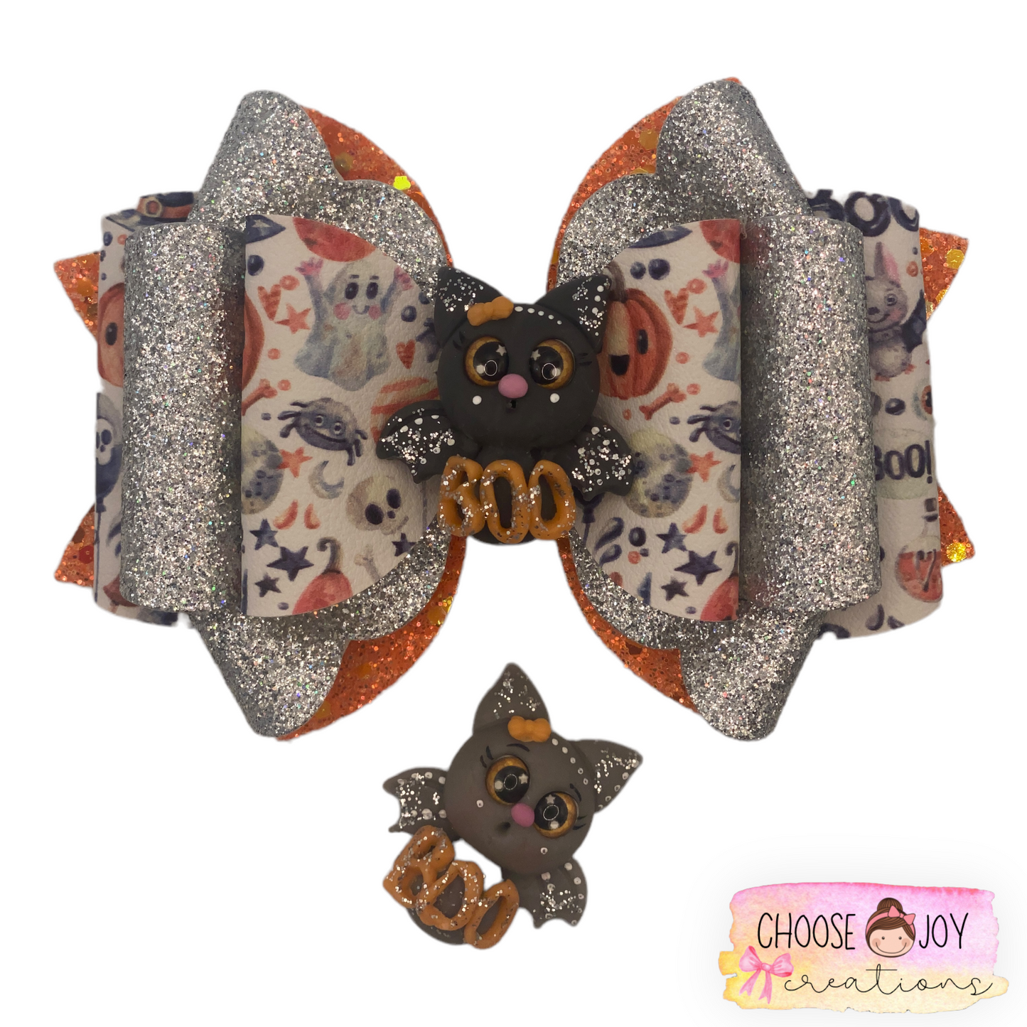 Halloween: Grey Halloween Franchi Bow 5.0" Choose Joy Creations