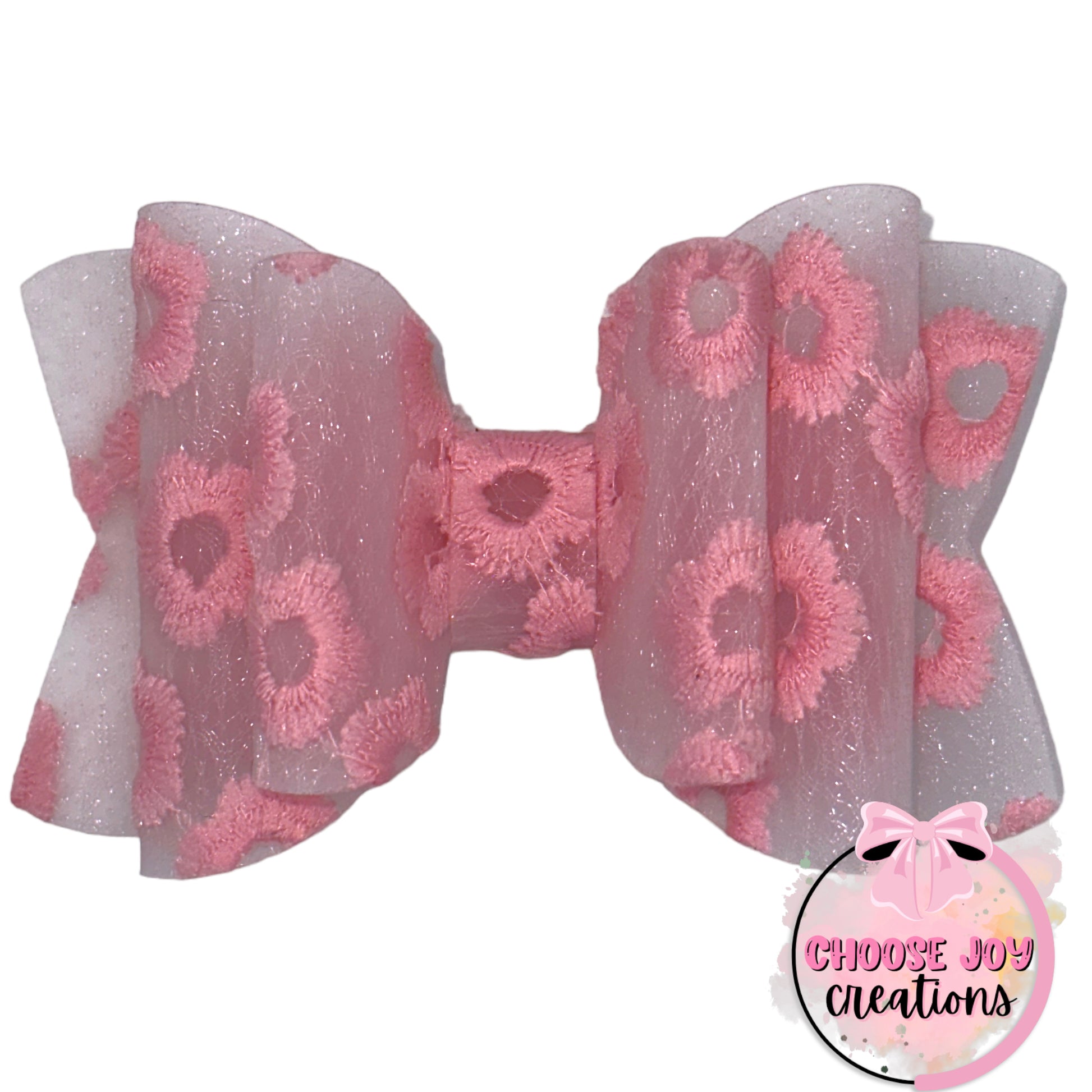 Embroidered Floral Jelly Classic Bows (+Options) Choose Joy Creations