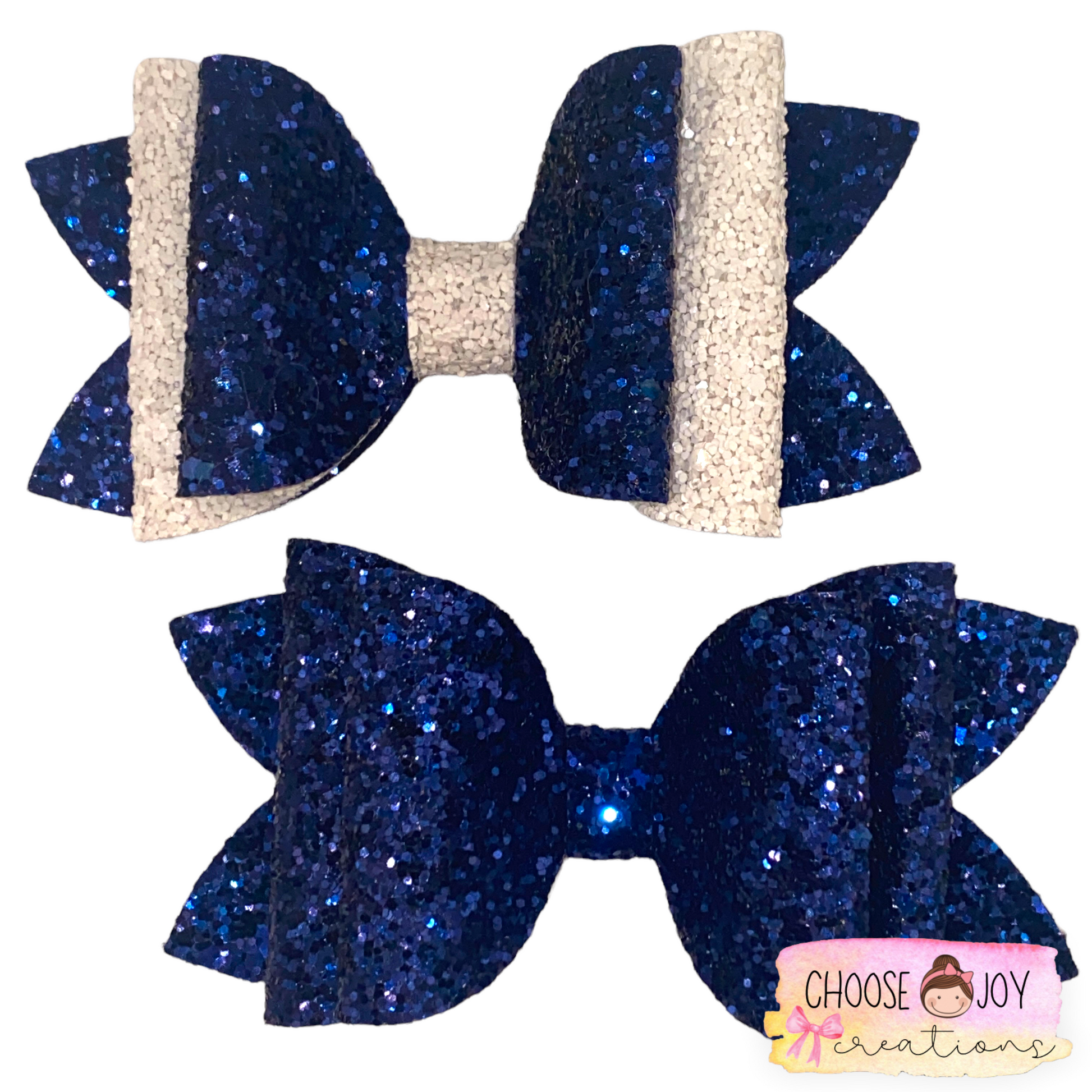 Glitter: School Spirit Classic Bows 3.5"-4.5" (+Options) Choose Joy Creations