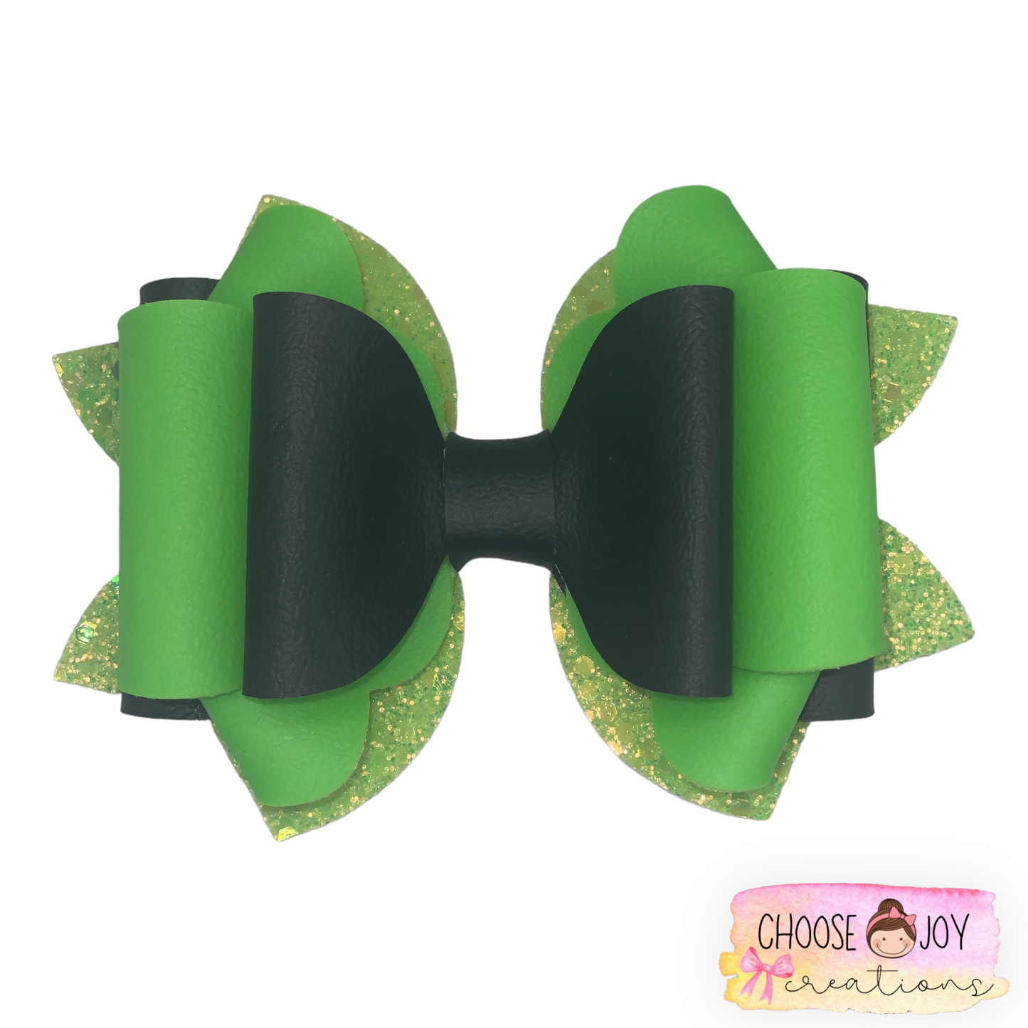 Halloween: Neon Green Zombie Unicorn Franchi Bow 5.0" Choose Joy Creations