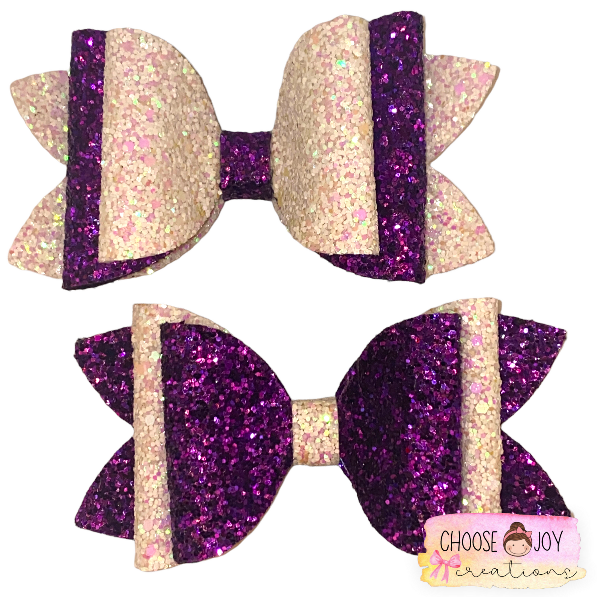 Glitter: School Spirit Classic Bows 3.5"-4.5" (+Options) Choose Joy Creations