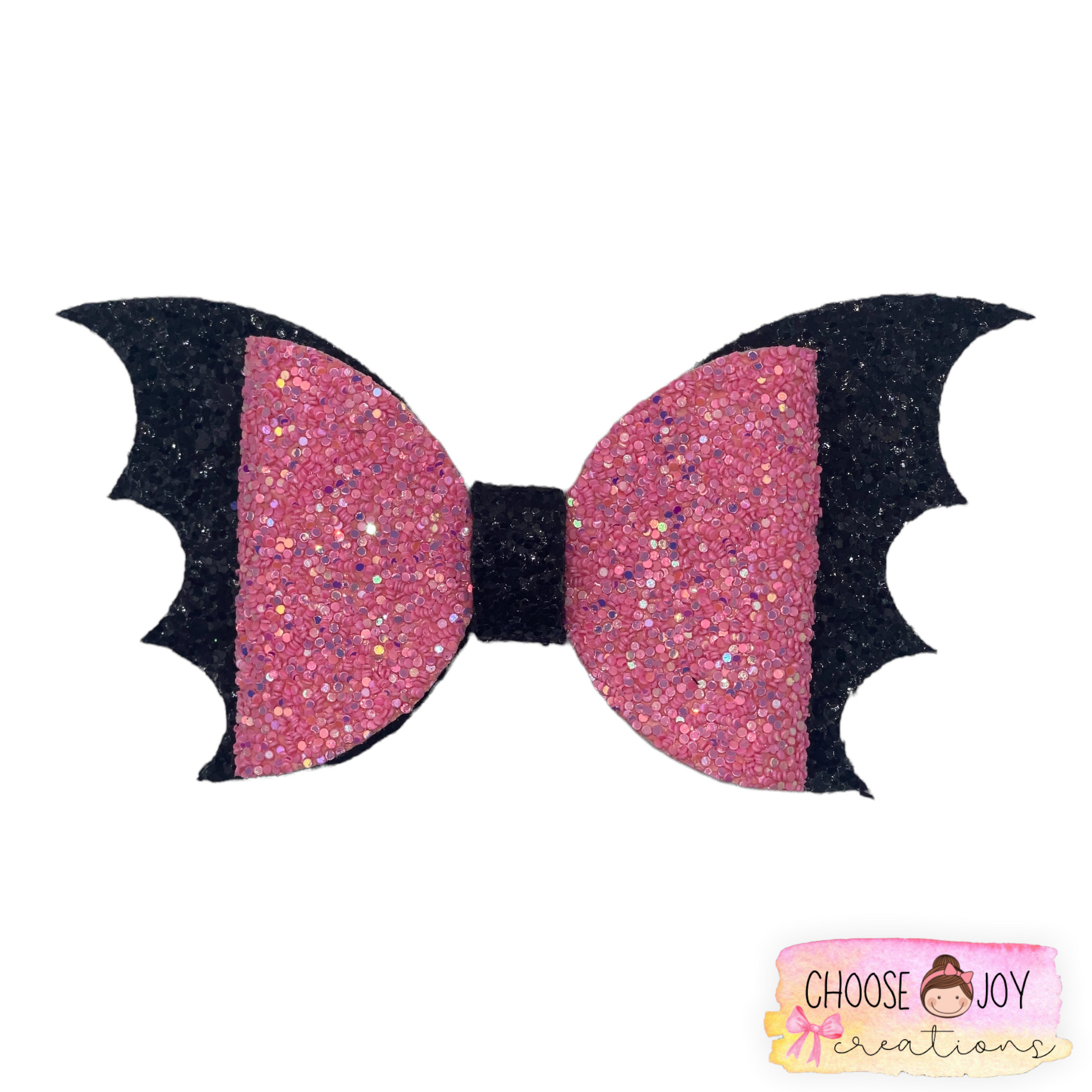 Halloween: Glitter Batwing Bows 3.5"-5" (+Options) Choose Joy Creations