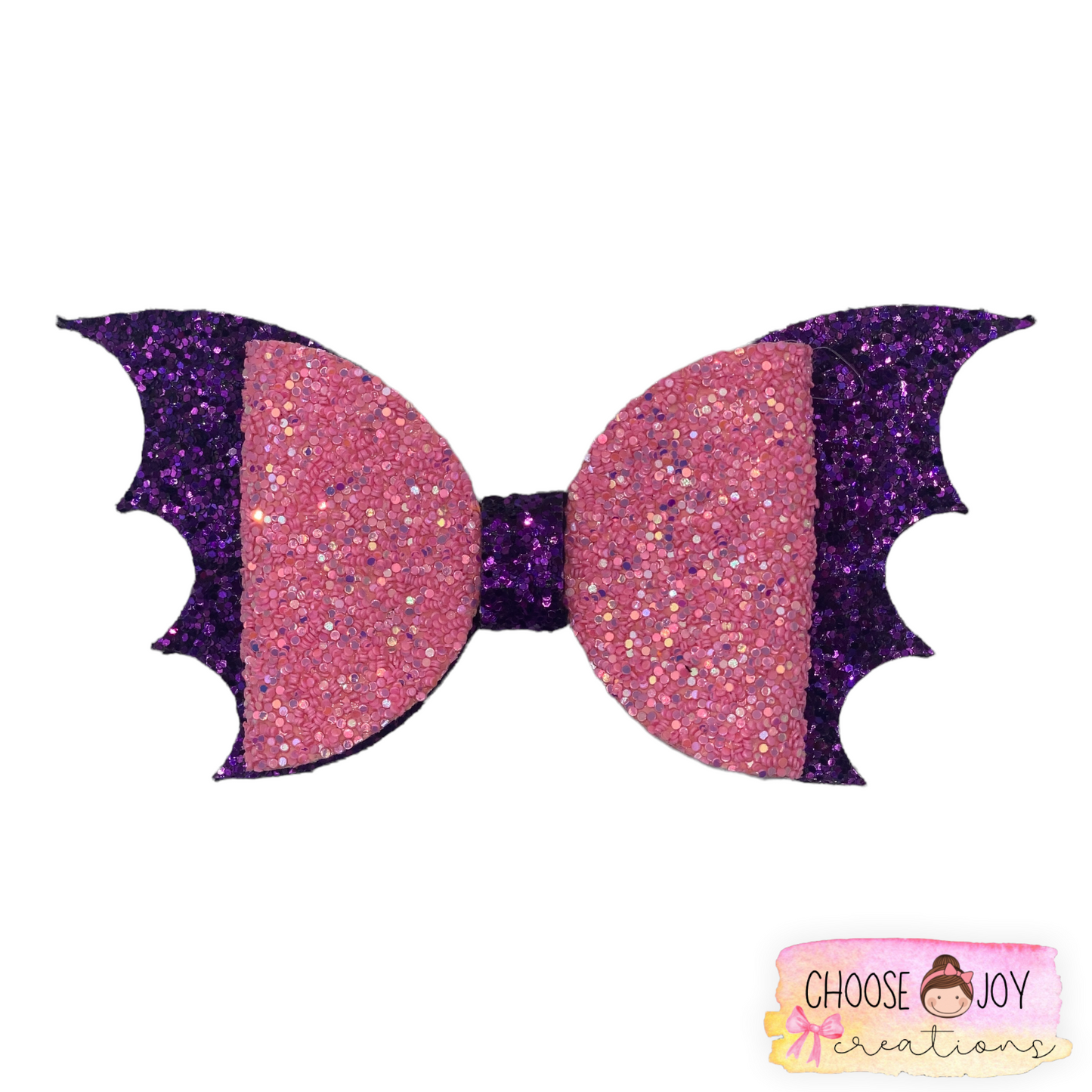 Halloween: Glitter Batwing Bows 3.5"-5" (+Options) Choose Joy Creations