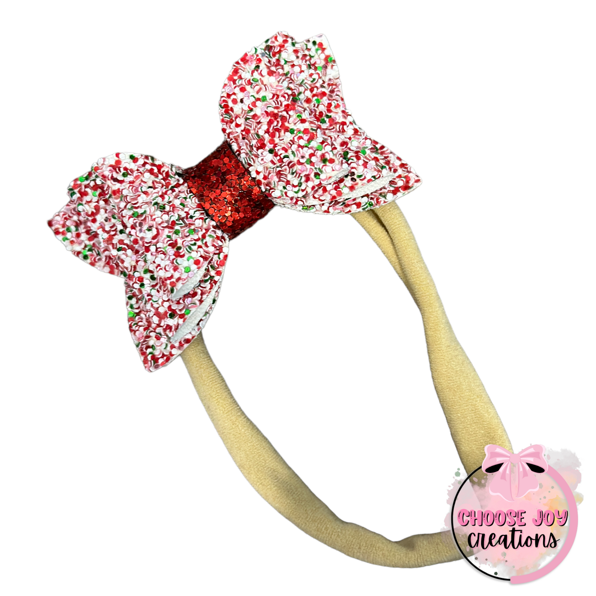 Glitter: Holiday Cheer Classic Bow 2.5"-4.5" Choose Joy Creations