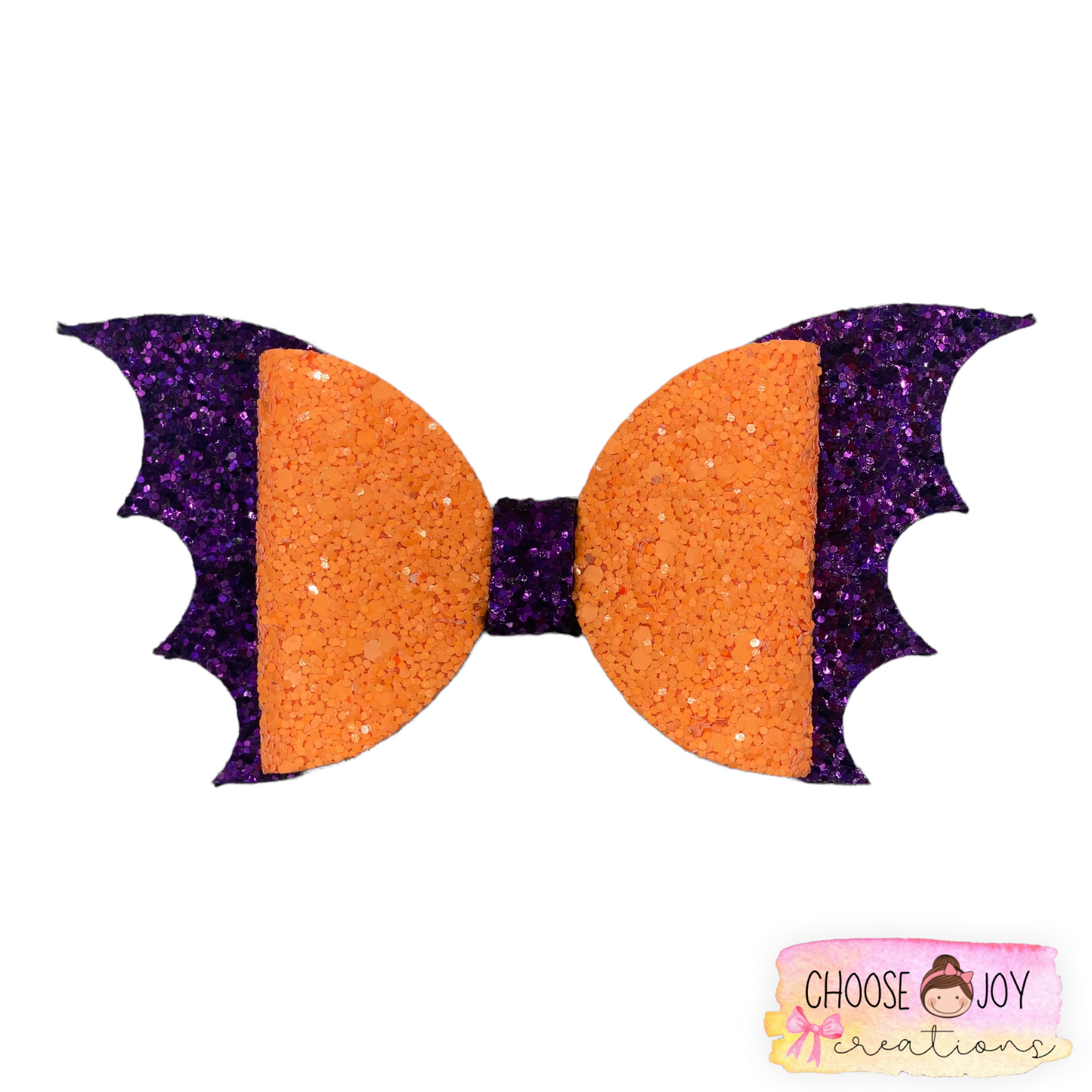 Halloween: Glitter Batwing Bows 3.5"-5" (+Options) Choose Joy Creations