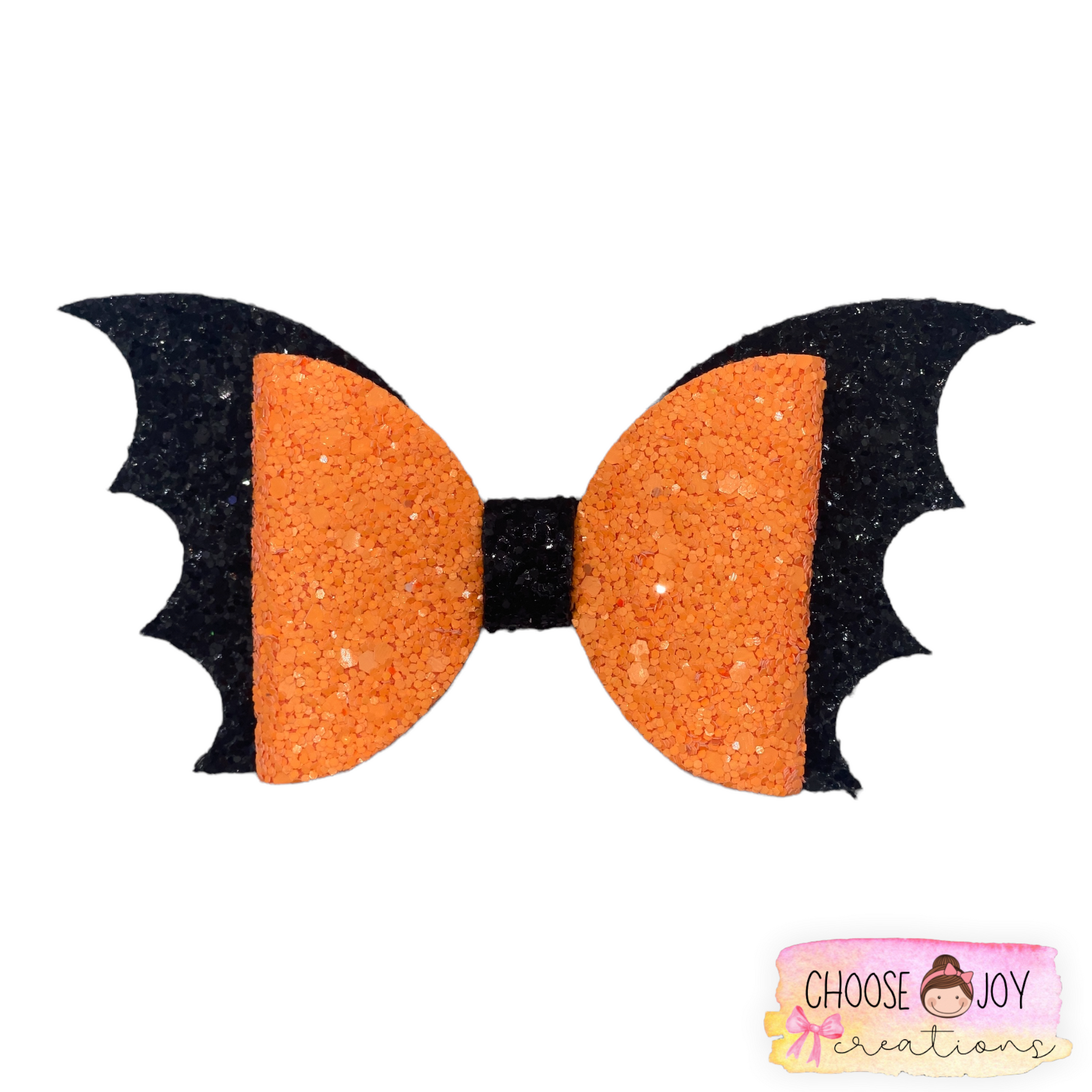 Halloween: Glitter Batwing Bows 3.5"-5" (+Options) Choose Joy Creations