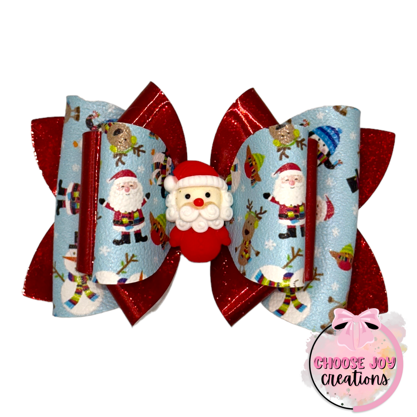 Christmas: Santa Friends Franchi Bow 3.5" Choose Joy Creations