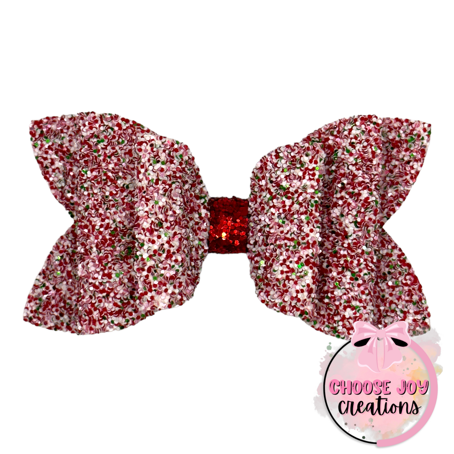 Glitter: Holiday Cheer Classic Bow 2.5"-4.5" Choose Joy Creations