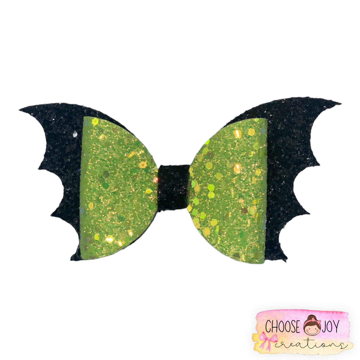 Halloween: Glitter Batwing Bows 3.5"-5" (+Options) Choose Joy Creations