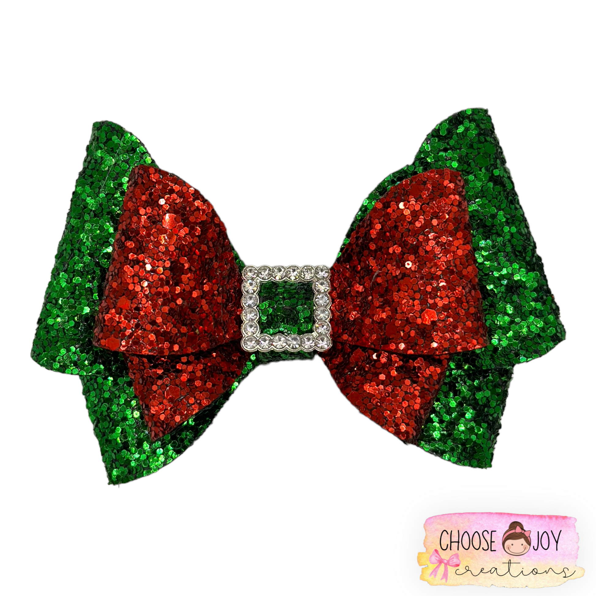 Christmas: Glitter Santa Buckle Bella Bows 3.5" (+Options) Choose Joy Creations