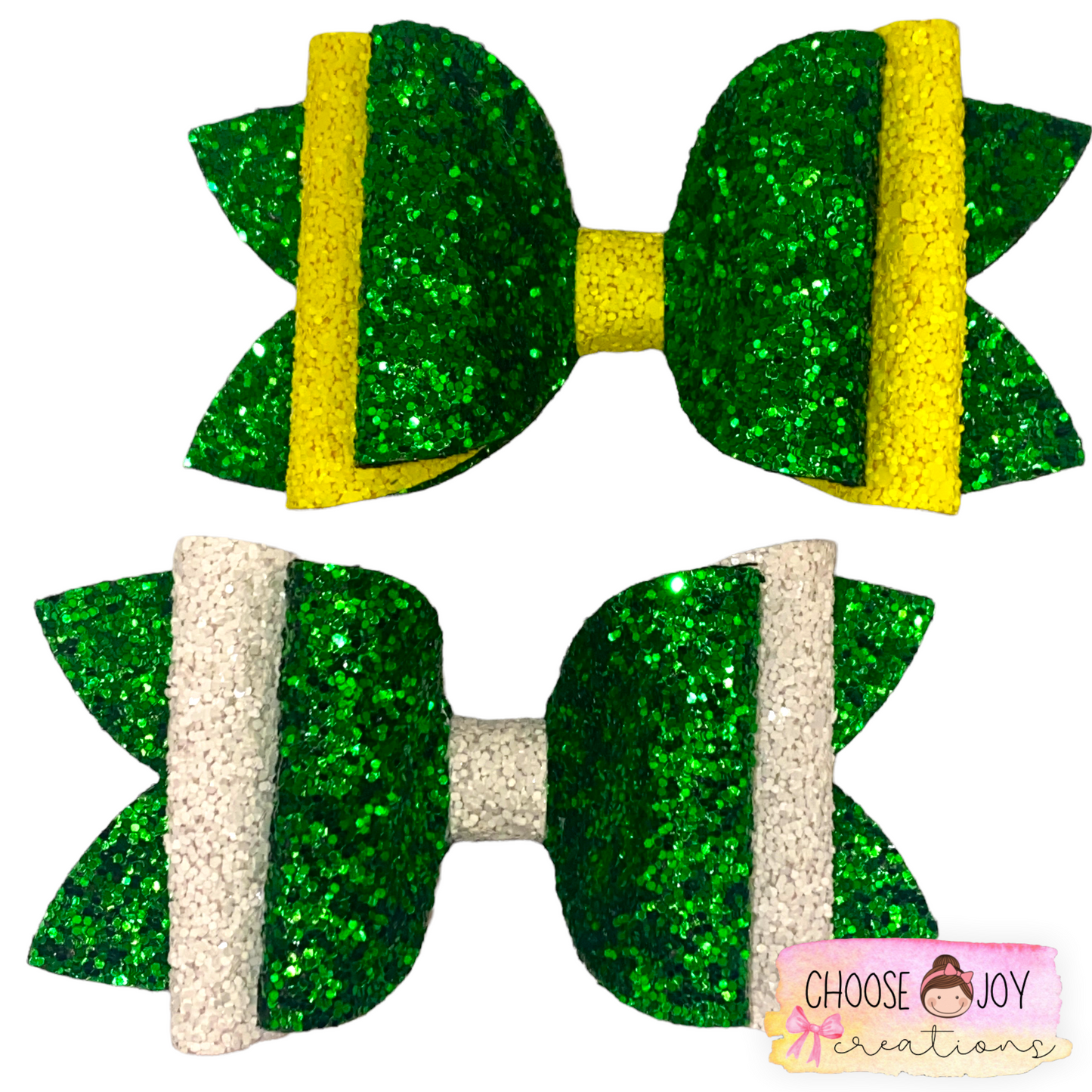 Glitter: School Spirit Classic Bows 3.5"-4.5" (+Options) Choose Joy Creations