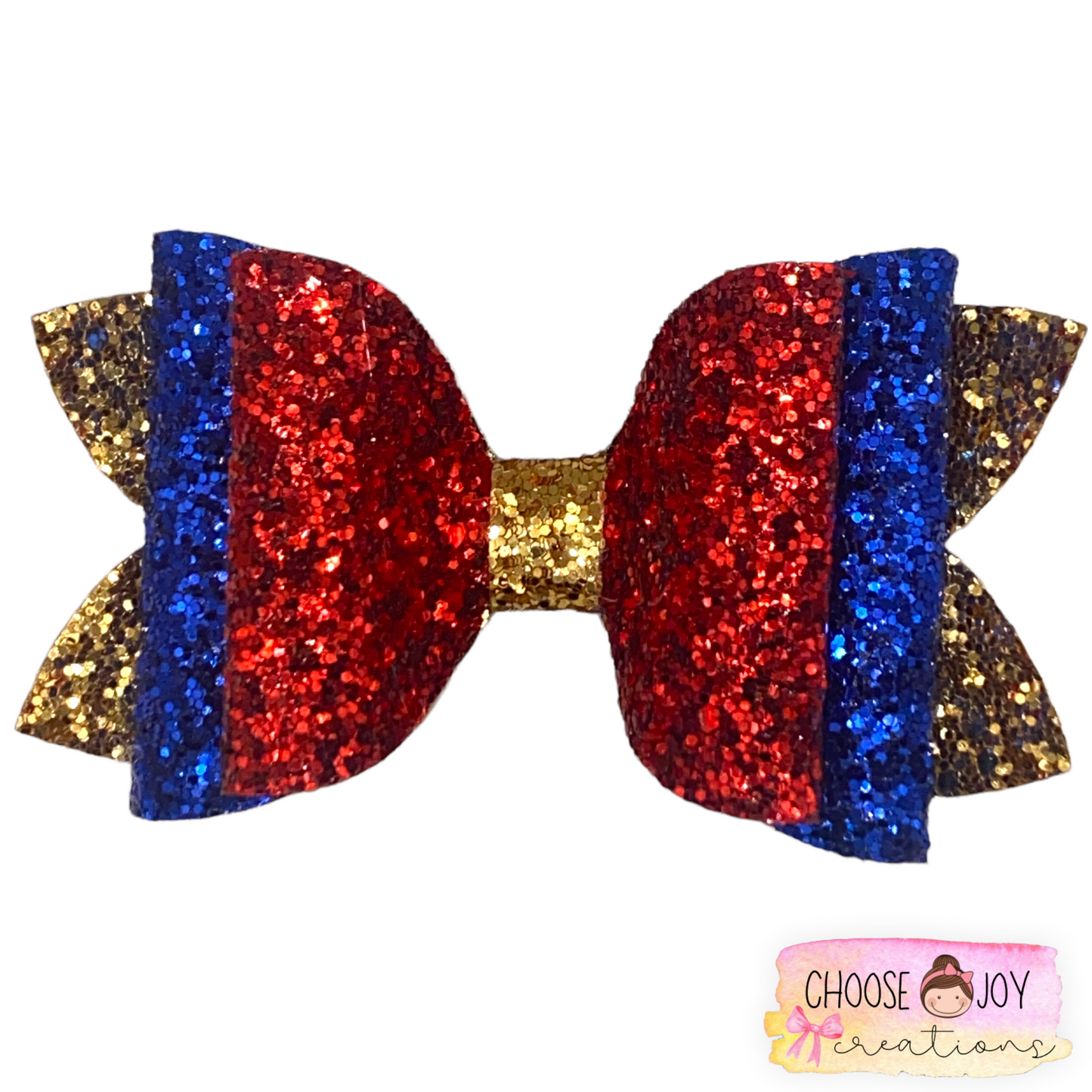 Glitter: School Spirit Classic Bows 3.5"-4.5" (+Options) Choose Joy Creations