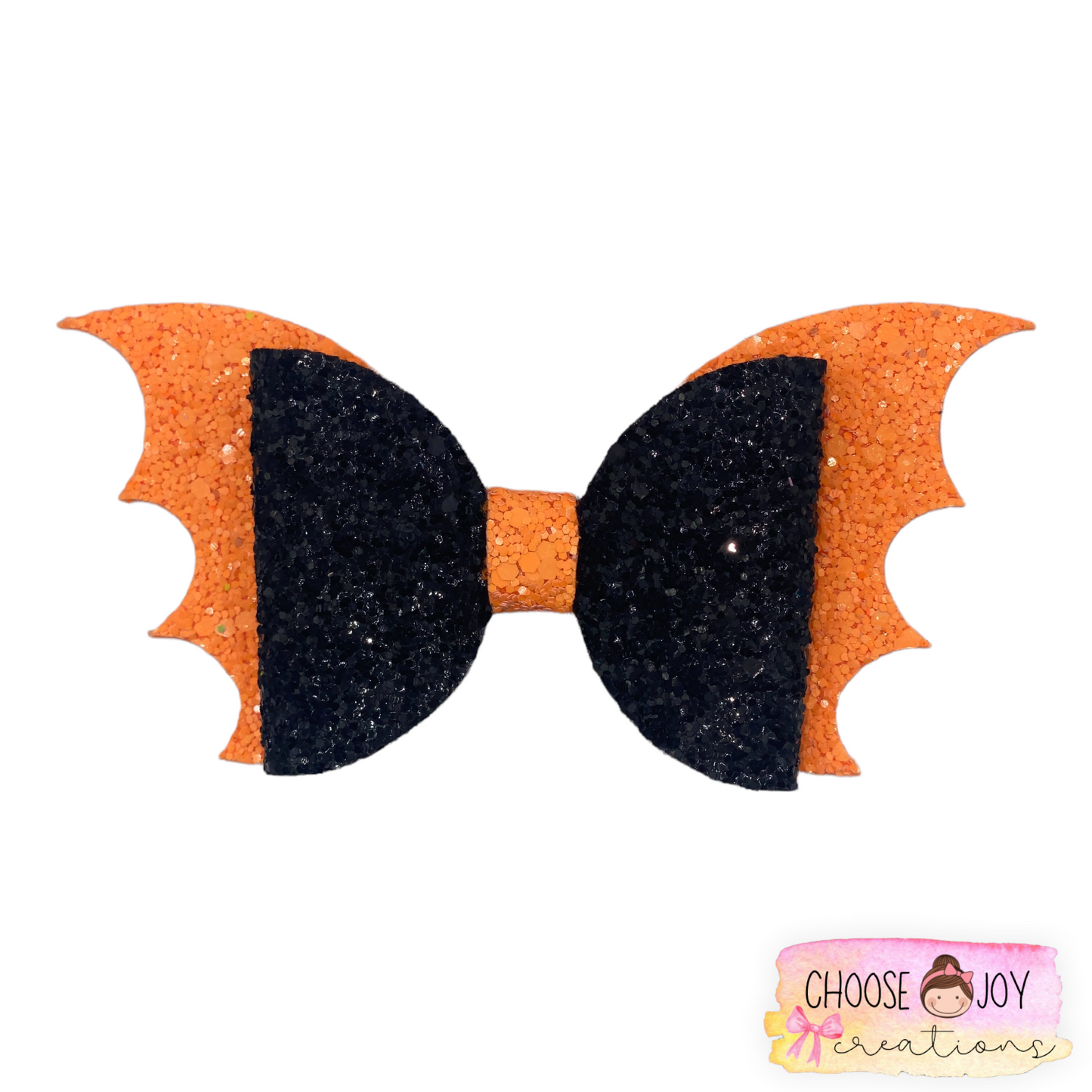 Halloween: Glitter Batwing Bows 3.5"-5" (+Options) Choose Joy Creations