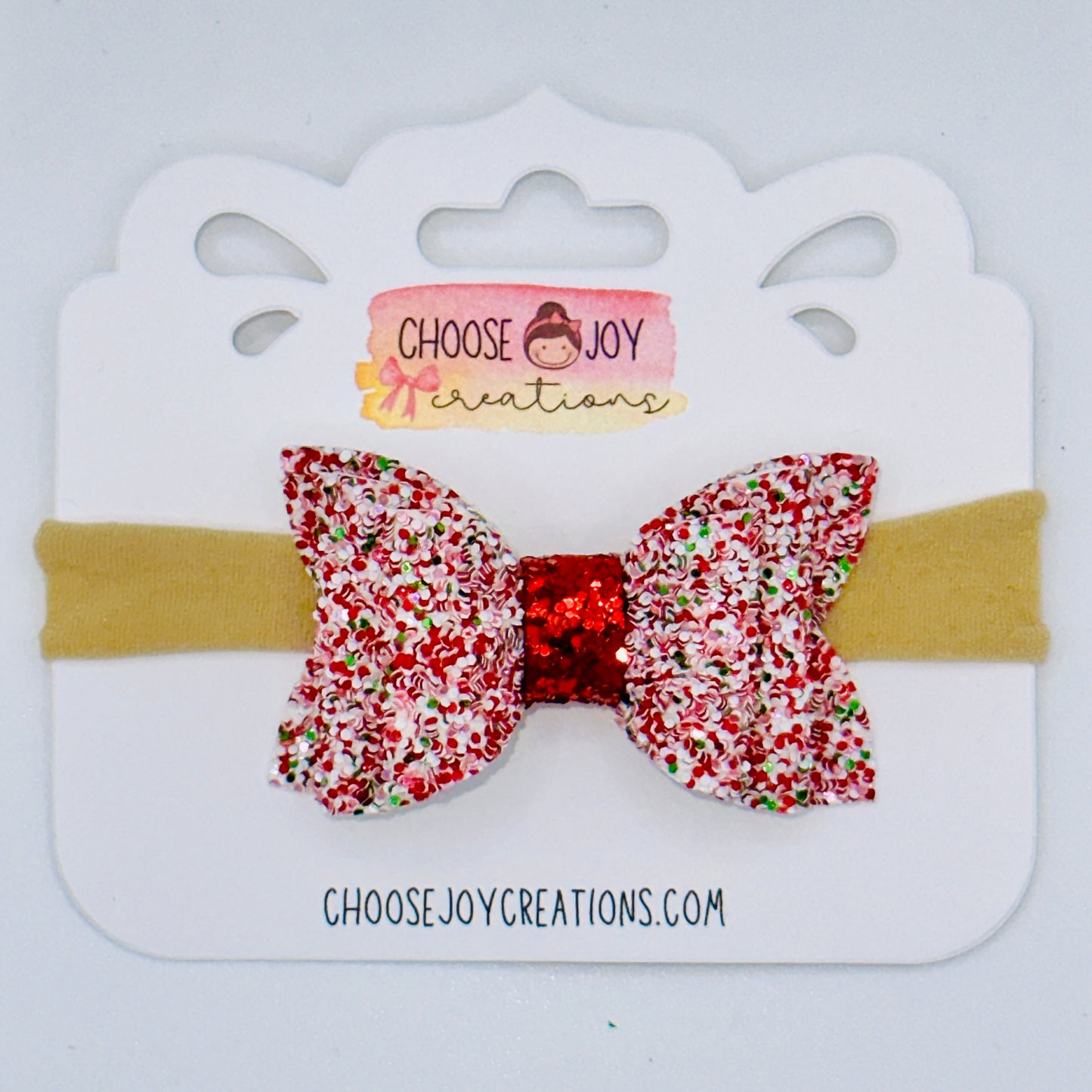 Glitter: Holiday Cheer Classic Bow 2.5"-4.5" Choose Joy Creations