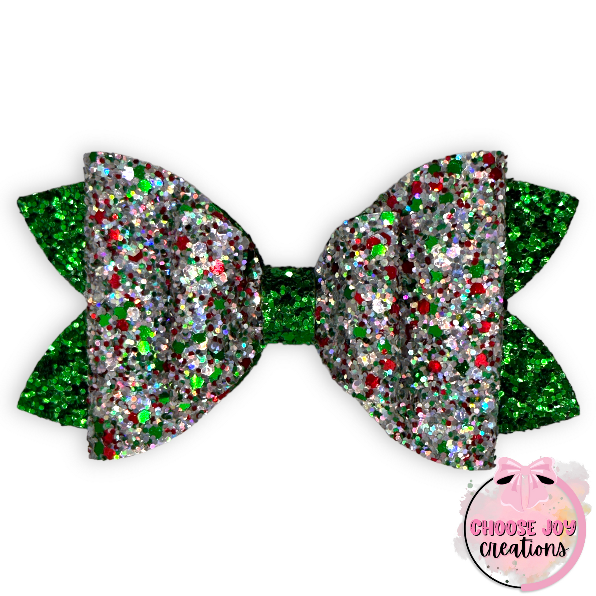 Glitter: Lux Christmas Holo Classic Bow 2.5"-4.5" Choose Joy Creations