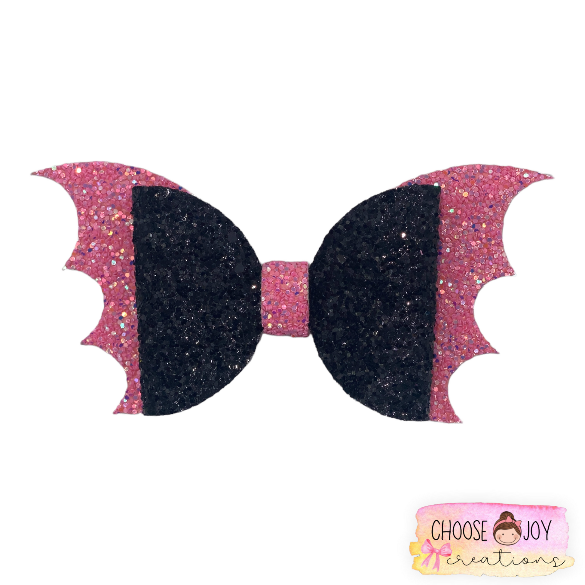 Halloween: Glitter Batwing Bows 3.5"-5" (+Options) Choose Joy Creations