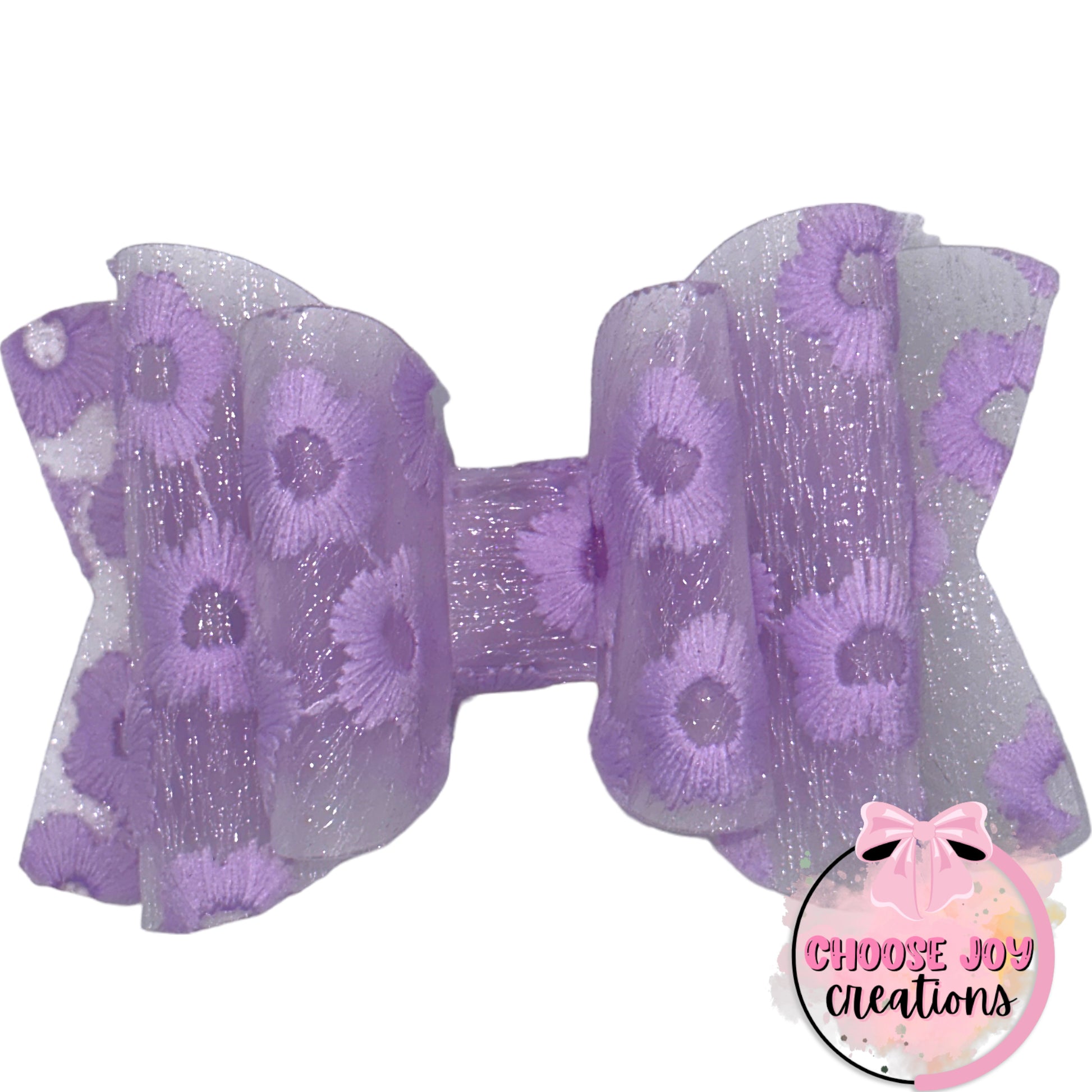 Embroidered Floral Jelly Classic Bows (+Options) Choose Joy Creations