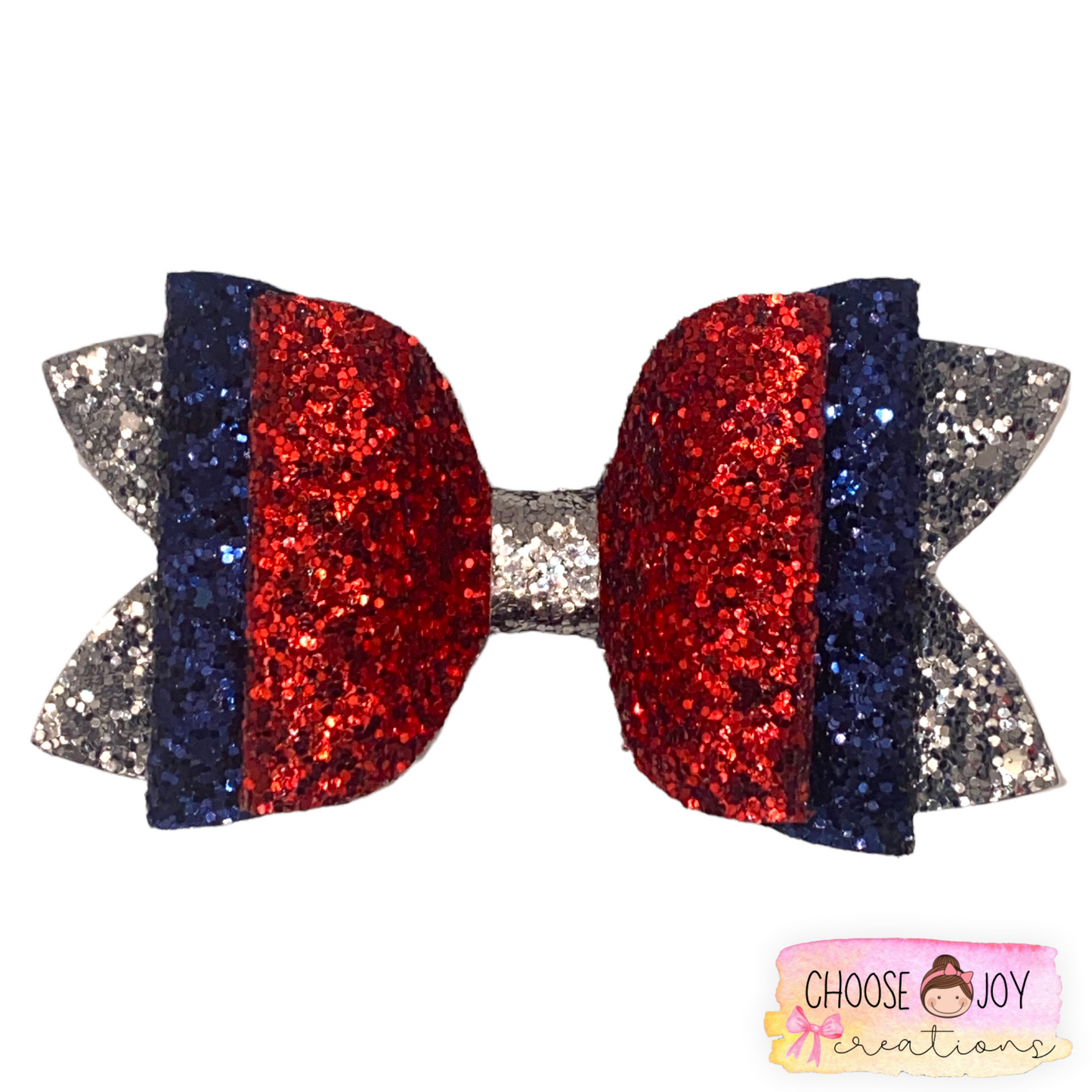 Glitter: School Spirit Classic Bows 3.5"-4.5" (+Options) Choose Joy Creations