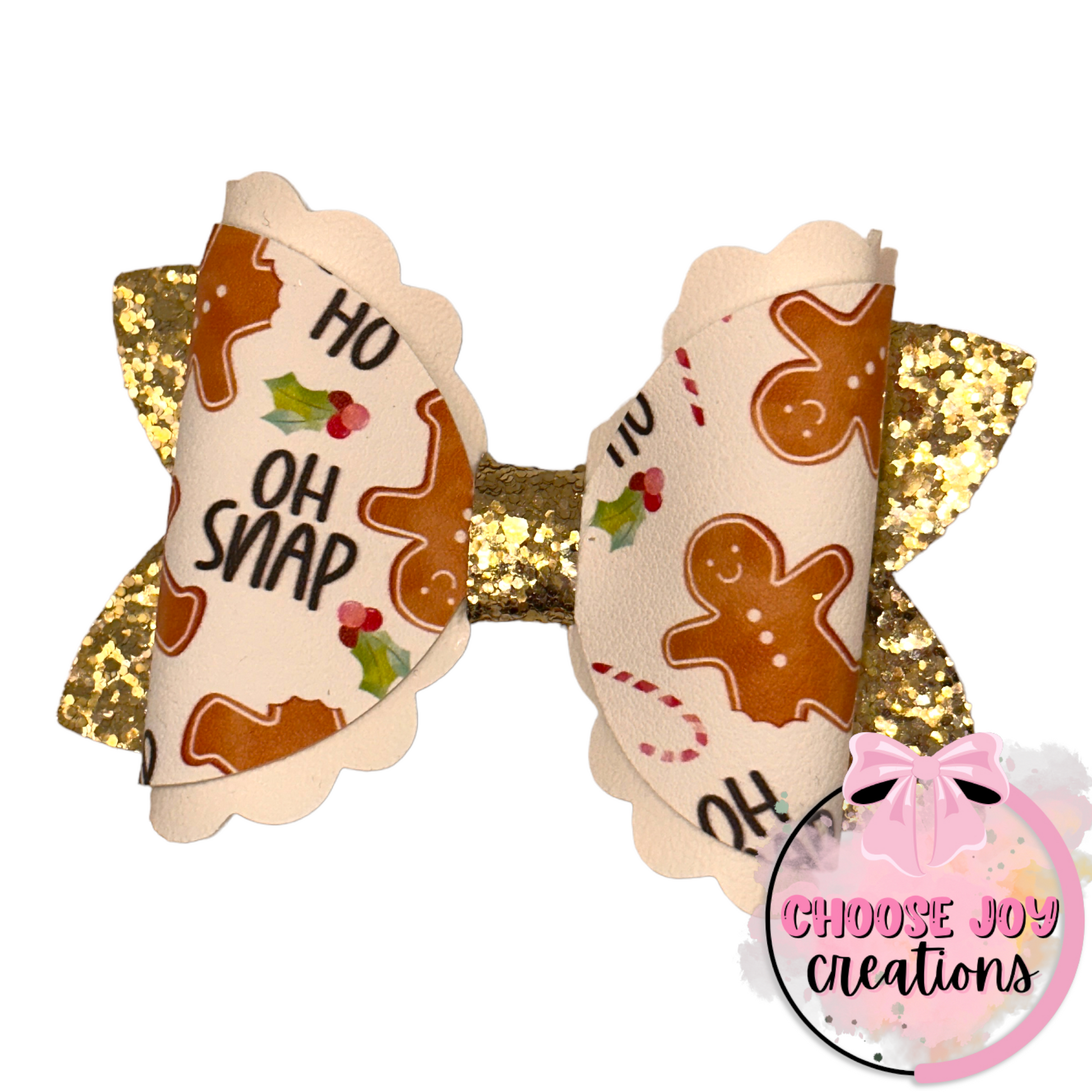 Christmas: Oh Snap Gingerbread Coco Bow 4.0" Choose Joy Creations